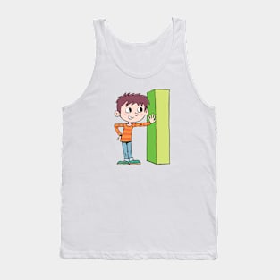 boy leaning on the capital letter I Tank Top